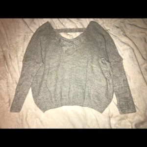 Umgee Boutique Oversized Sweater criss cross back